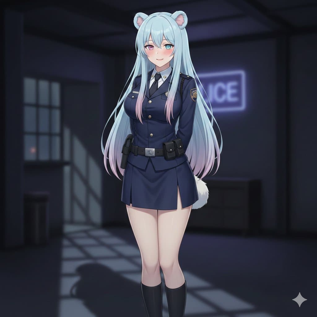 Generate an Image of a Bella Police Officer